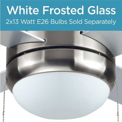 Image showing  52 in. 3-Speed Indoor Ceiling Fan with Light Kit and Pull Chain, 3,290 CFM