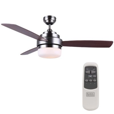 Black & Decker Ceiling Fan Brush Nickel 52 in. Cooling Fan with Remote Control, BCF5262R