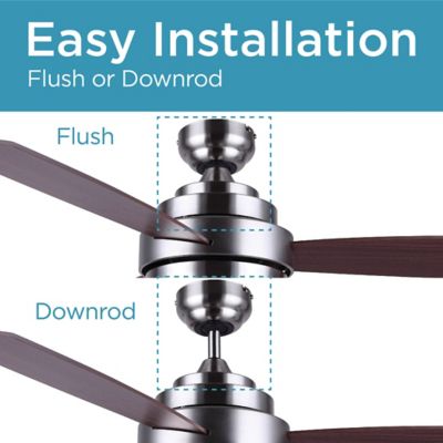 Image showing  52 in. 3-Speed Indoor Ceiling Fan with Remote Control, 3,360 CFM, Brushed Nickel
