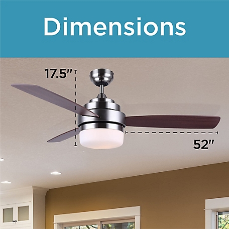 Black & Decker Ceiling Fan Brush Nickel 52 in. Cooling Fan with Remote  Control, BCF5262R at Tractor Supply Co.