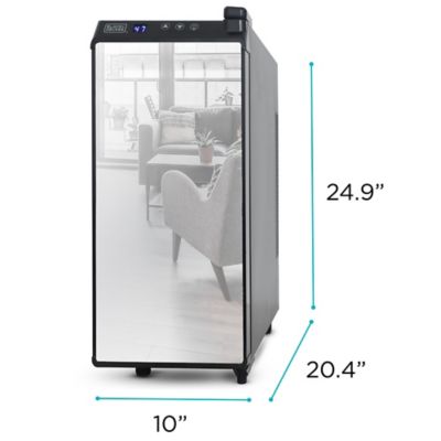 Image showing 6 th Black & Decker Thermoelectric Wine Cooler Refrigerator with Mirrored Front, Freestanding 12 Bottle Wine Fridge, BD60336