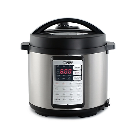 8 Qt. Stainless Steel Electric Pressure Cooker with Built-In Timer en 2023