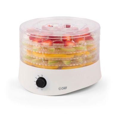 Commercial CHEF Food Dehydrator, Dehydrator for Food and Jerky, Freeze Dryer, 280 Watts, White, CCD100W6
