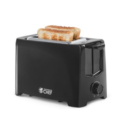Commercial CHEF 2 Slice Toaster, Black, CCT2201B