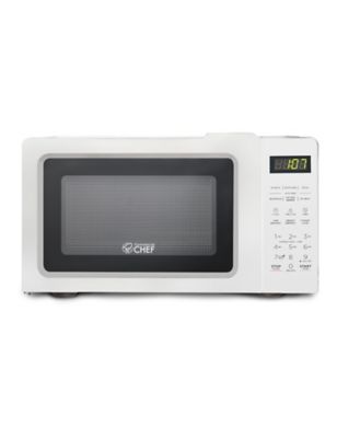 Commercial Chef Small Countertop Microwave With Digital Display, 0.7 Cu Ft,  White