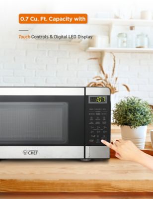Image showing 5 th Commercial CHEF 0.7 cu. ft. Countertop Microwave Oven, Stainless Steel