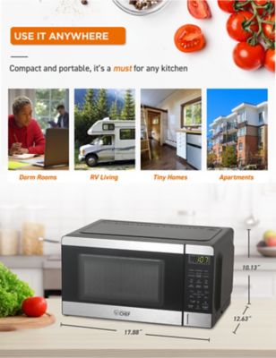 Image showing 6 th Commercial CHEF 0.7 cu. ft. Countertop Microwave Oven, Stainless Steel