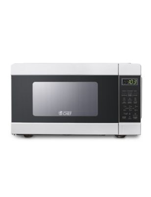 Commercial CHEF 900 Watt Counter Top Microwave Oven, 0.9 cu. ft., White Cabinet