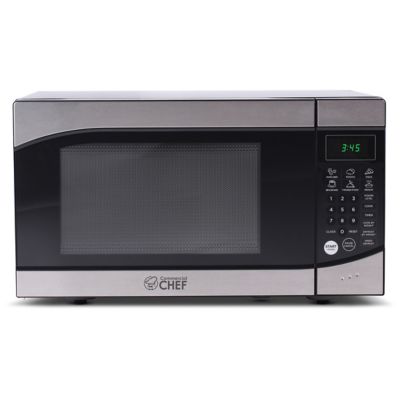 Image showing  0.9 cu. ft. Small Countertop Microwave Oven, Stainless Steel/Black