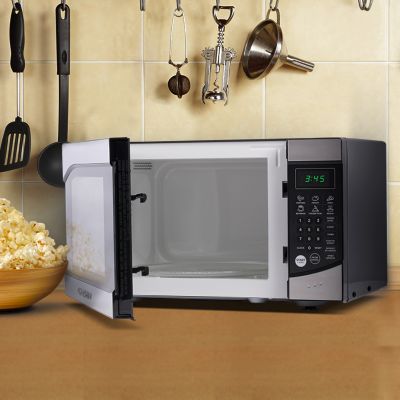 Image showing  0.9 cu. ft. Small Countertop Microwave Oven, Stainless Steel/Black