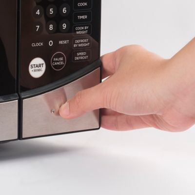 Image showing 5 th Commercial CHEF 0.9 cu. ft. Small Countertop Microwave Oven, Stainless Steel/Black