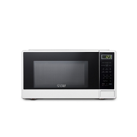 1.1 Cu ft 1000W Microwave Oven Kitchen Countertop Stainless Steel Mid Size  White