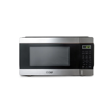 Commercial CHEF Countertop Microwave, 1.1 cu. ft., Black with Stainless Steel Trim, CHCM11100SSB