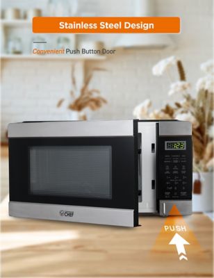 Image showing  1.1 cu. ft. Countertop Microwave, Black/Stainless Steel