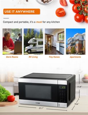 Image showing 5 th Commercial CHEF 1.1 cu. ft. Countertop Microwave, Black/Stainless Steel