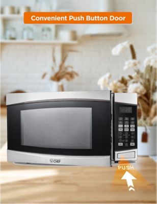 Image showing  1.4 cu. ft. Countertop Microwave Oven, Stainless Steel/Black