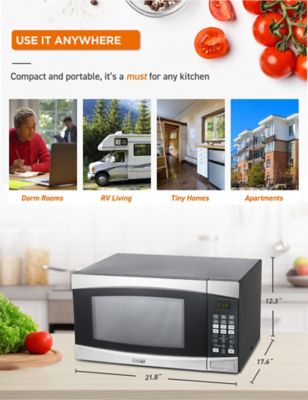 Image showing 6 th Commercial CHEF 1.4 cu. ft. Countertop Microwave Oven, Stainless Steel/Black