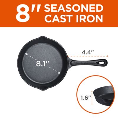 Image showing 5 th Commercial CHEF 3 pc. Cast Iron Skillet Set 6 in., 8 in., and 10 in. Pre-Seasoned Cast Iron Cookware, Black, CHCI6810