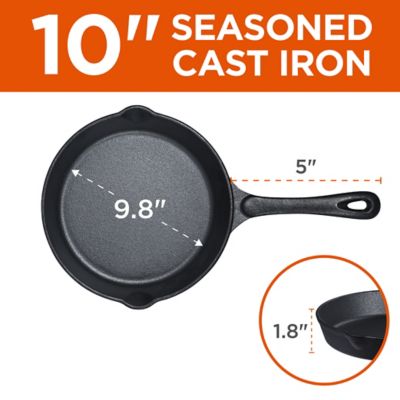Image showing 6 th Commercial CHEF 3 pc. Cast Iron Skillet Set 6 in., 8 in., and 10 in. Pre-Seasoned Cast Iron Cookware, Black, CHCI6810