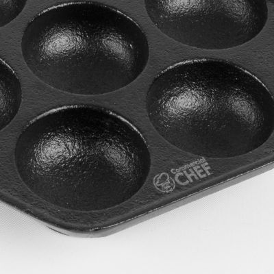 Image showing 6 th Commercial CHEF Cast-Iron Danish Aebleskiver Pan