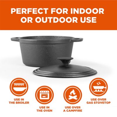 Image showing  3.4 qt. Cast-Iron Dutch Oven with Dome Lid and Handles