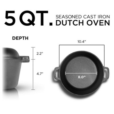 Image showing  5 qt. Cast-Iron Dutch Oven with Skillet Lid