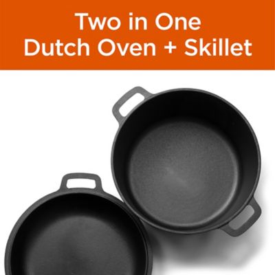 Image showing  5 qt. Cast-Iron Dutch Oven with Skillet Lid