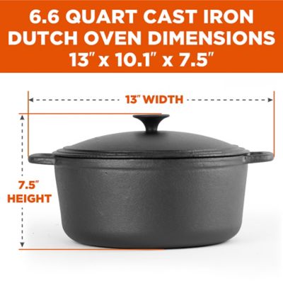 Image showing  6.6 qt. Cast-Iron Dutch Oven with Dome Lid and Handles