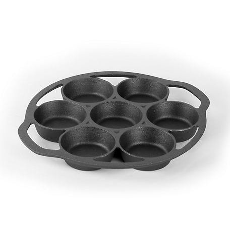 Commercial CHEF Cast Iron Biscuit Pan, Pre-Seasoned Cast Iron Cookware for Muffins & Scones, CHCI4129