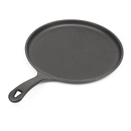 Commercial CHEF 10.5 in. Preseasoned Cast Iron Round Griddle Pan, CHFL911
