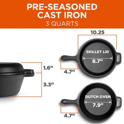 Image showing  3 qt. Dutch Oven with Skillet Lid
