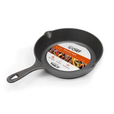 Commercial CHEF 10.25 in. Preseasoned Cast Iron Skillet, Cast Iron Pan with Dual Pour Spouts