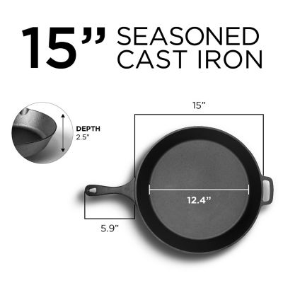 Image showing  15 in. Pre-Seasoned Cast Iron Skillet, CHFS1500