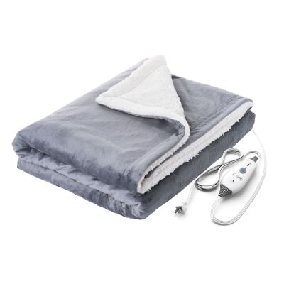 Pure Enrichment Heated Micromink & Sherpa Large Throw Blanket, PEHTTHRO-G-RT