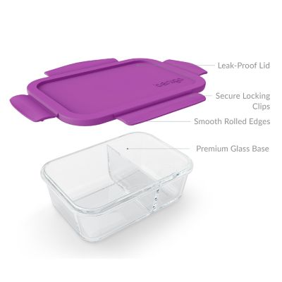 Bentgo 2-Compartment Glass Snack Container - Purple