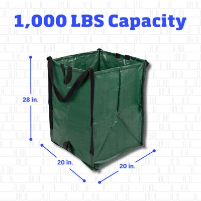 Image showing  Home and Yard Bag, Heavy Duty, 20 in. L x 20 in. W x 28 in. H, Green