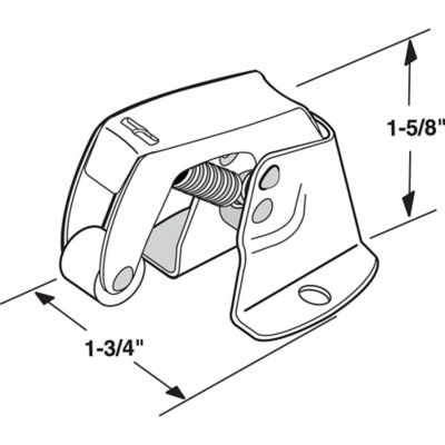 Image showing  1-3/4 in. Zinc-Plated Steel Construction Screen Door Spring-Loaded Catch with No-Mar Rollers, K 5051