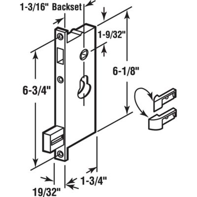 Image showing  Security Screen or Storm Door Mortise Lock, Heavy Duty, Non-Handed, 1 Set, K 5064