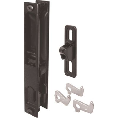 Prime-Line Black Die-Cast Keyed Sliding Door Flush Handle Set