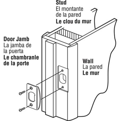 Image showing  Standard Latch Strike, 1-5/8 in., Steel, Brass Plated Finish, 2 pk., MP2232-2