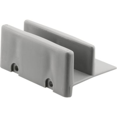 Prime-Line Sliding Shower Door Bottom Guide, 1/2 in. Channel, Plastic Construction, Gray, 2 Fastener Installation, 2 pk., M 6192