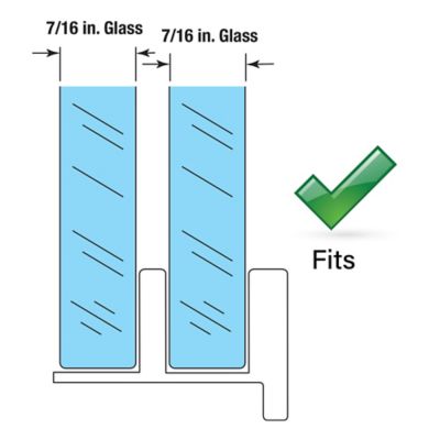 Image showing  Sliding Shower Door Bottom Guide, 1/2 in. Channel, Plastic Construction, Gray, 2 Fastener Installation, 2 pk., M 6192
