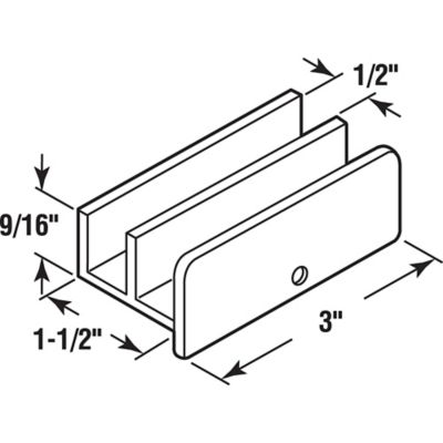 Image showing  Sliding Shower Door Bottom Guide, 1/2 in. Channels, Plastic Construction, M 6219