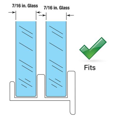 Image showing  Sliding Shower Door Bottom Guide, 1/2 in. Channels, Plastic Construction, M 6219