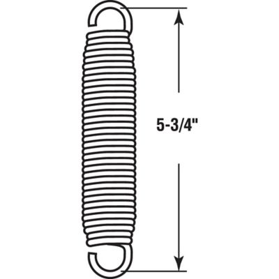 Image showing  Extension Spring, Nickel, 0.120 Ga x 1-1/16 in. x 5-1/2 in., Single Loop Open, 1 pk., SP 9625