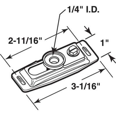Image showing  Bi-Fold Door Floor Pivot Bracket, Nylon/Steel, for Bi-Fold Doors (Single Pack), N 6711