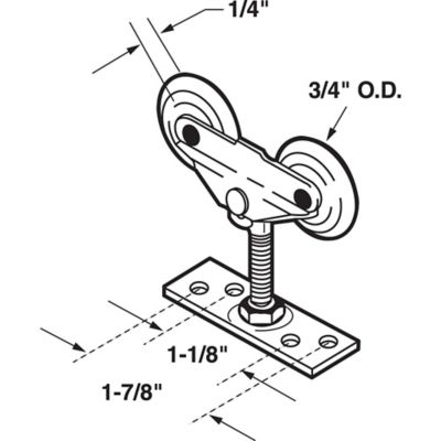 Image showing  Top Mount Closet Door Tandem Roller Assembly, N 6527
