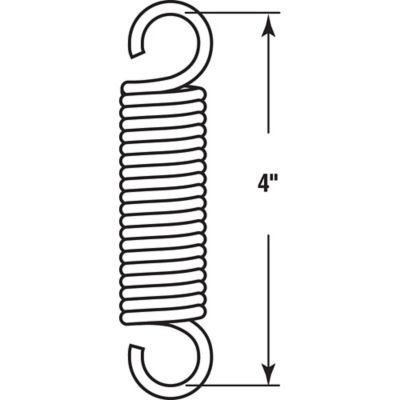 Image showing  Extension Spring, Nickel-Plated Finish, 0.120 Ga x 13/16 in. x 4 in., Single Loop Open, 2 pk., SP 9624