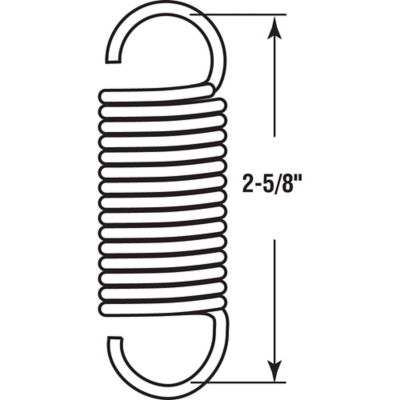 Image showing  Extension Spring, Nickel, 0.105 Ga x 3/4 in. x 2-5/8 in., Single Loop Open, 2 pk., SP 9617