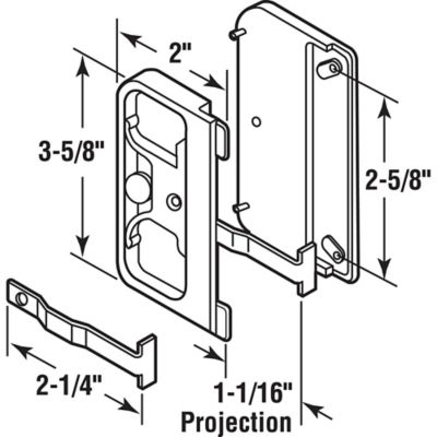 Image showing  Black Plastic Mortise Style Screen Door Latch and Pull, A 142